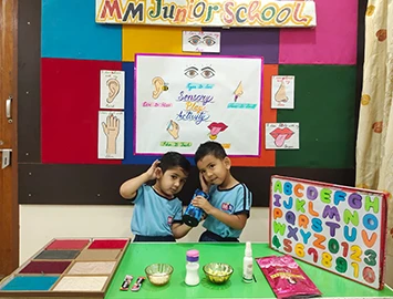Nursery children during a sensory activity